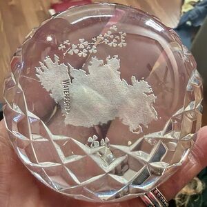 Waterford Crystal Paperweight with Silver Accents